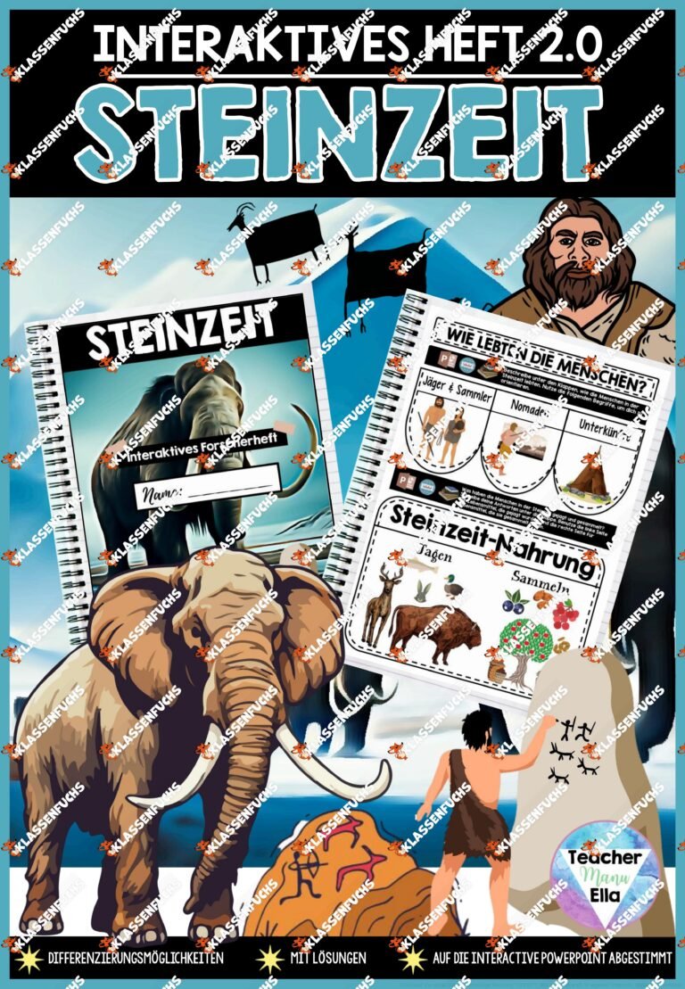 Steinzeit Interaktives Forscherheft 2.0 | Urgeschichte – Sofort Einsatzbereit
